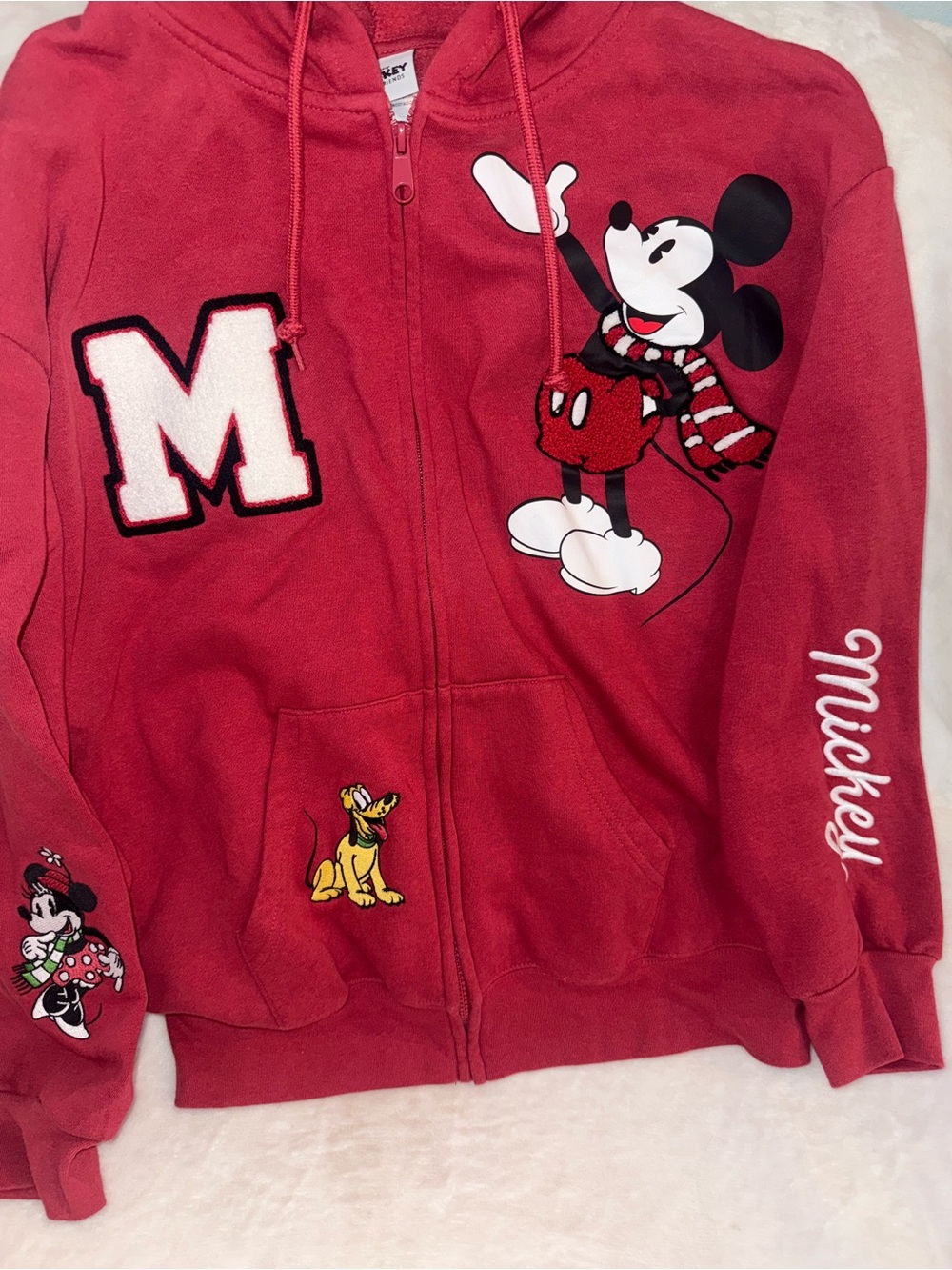 Disney Holiday Mickey, Minnie, Pluto Zip Up Hoodie - Picture 6 of 6